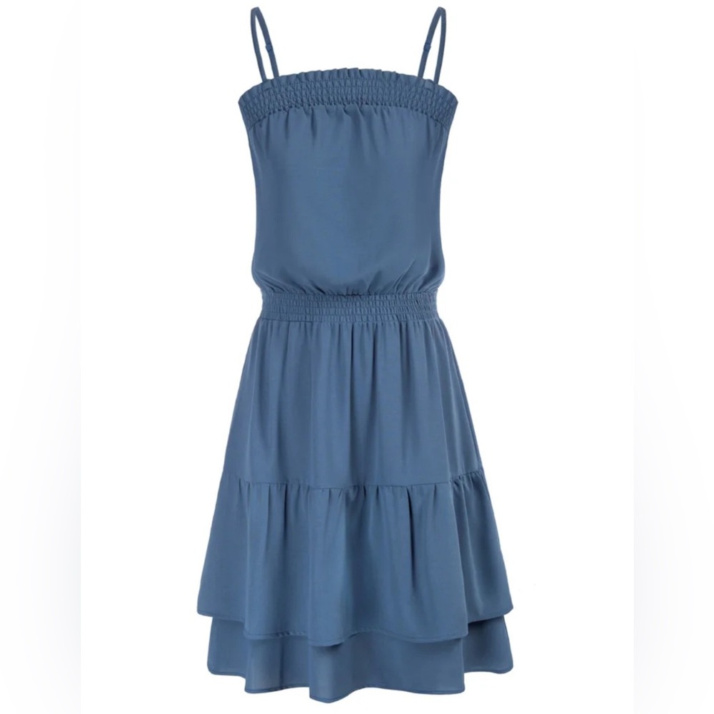 Grace Karin Smocked Blue Dress